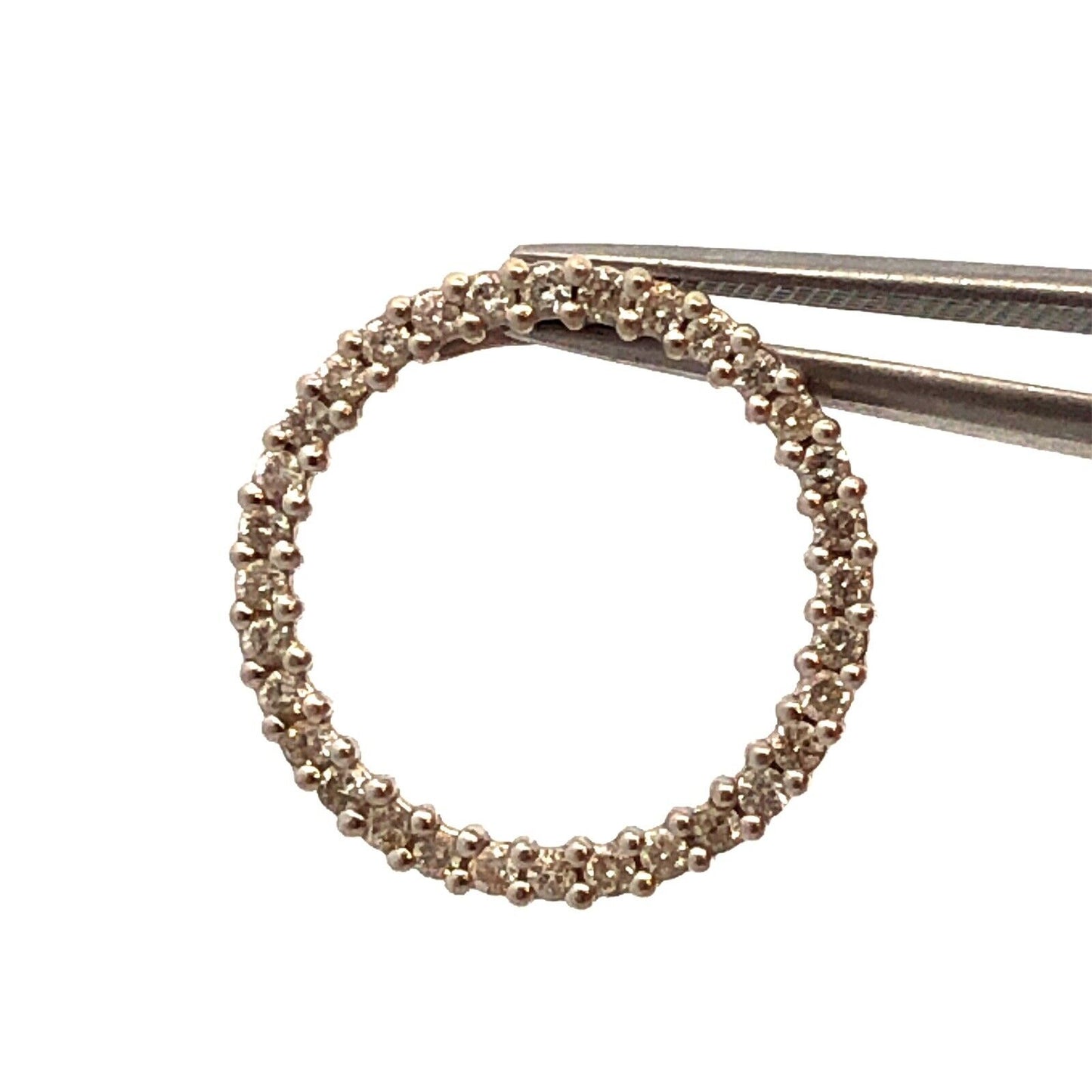 Designer JX 14K White Gold Round Diamond Eternity Anniversary Pendant