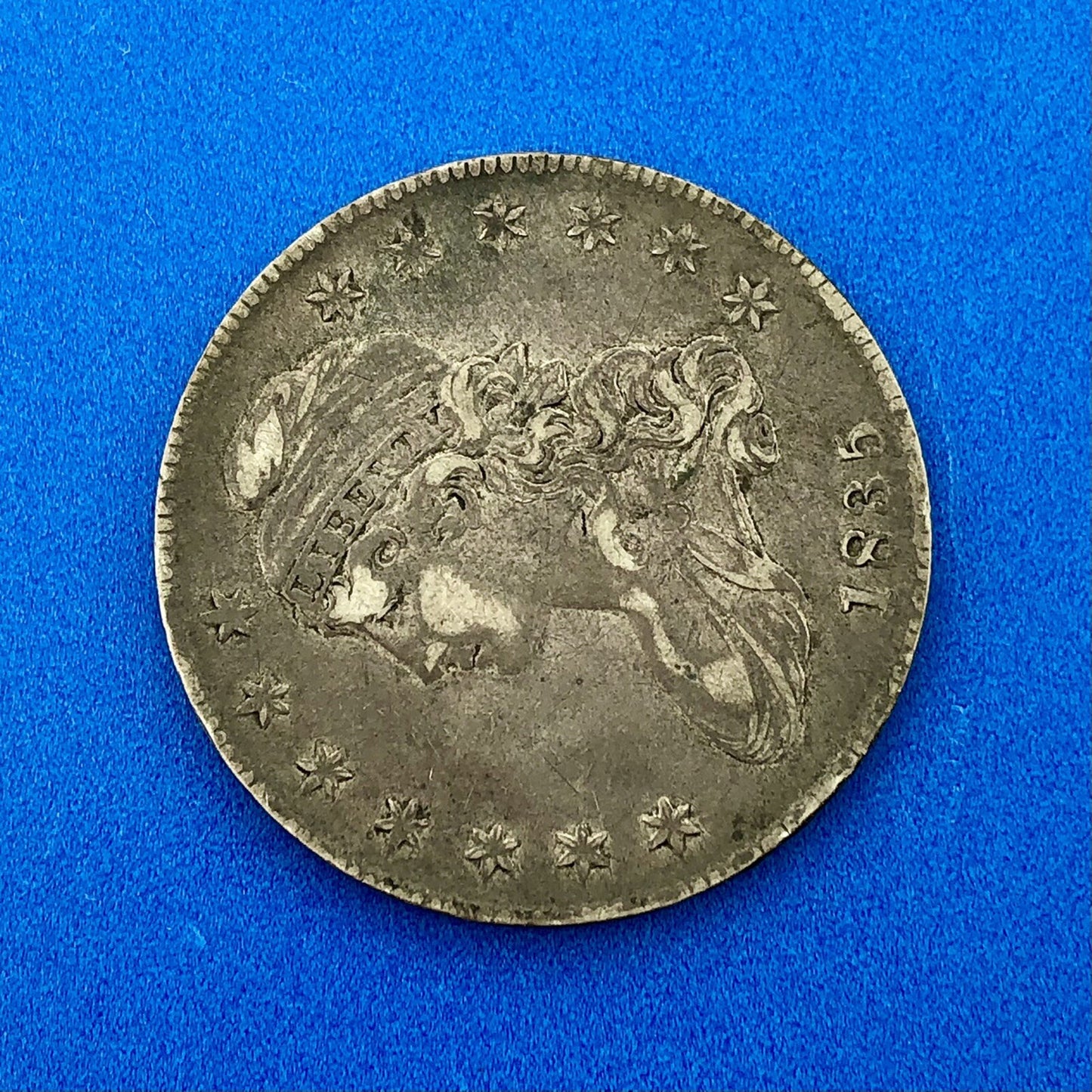 1835 Capped Bust Silver Half Dollar Lettered Edge Better Early Philadelphia Coin