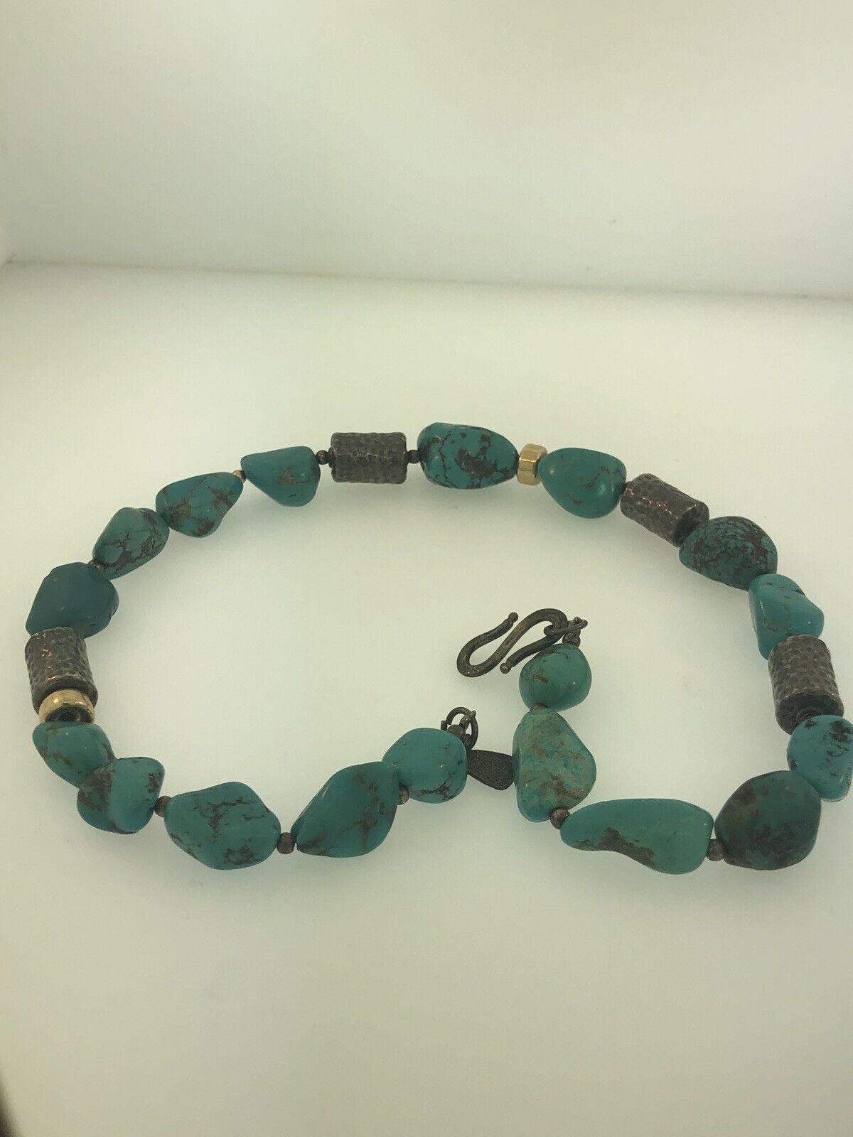 Vintage SILPADA 925 Sterling Silver Chunky Turquoise Nugget Statement Necklace