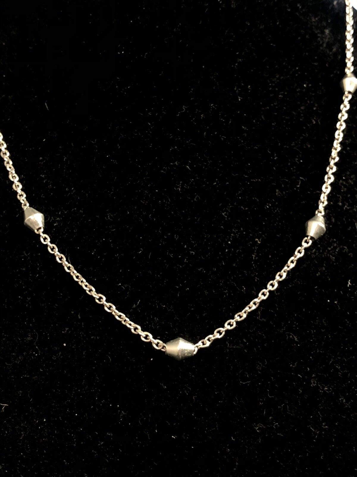 Italy 925 Sterling Silver Round Engravable Tag Station Oval Link Chain Necklace