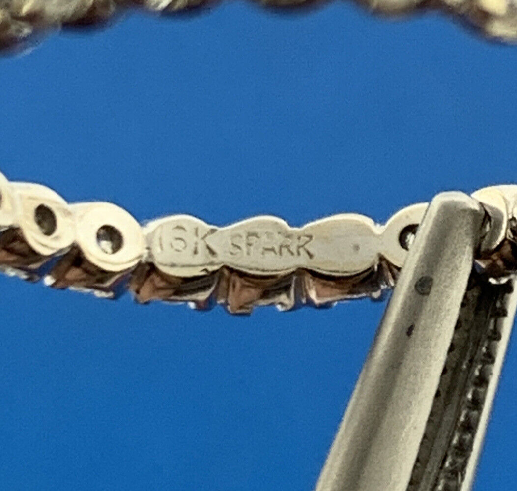 SPARR 18K White Gold Diamond Infinity Eternity Anniversary Band Ring