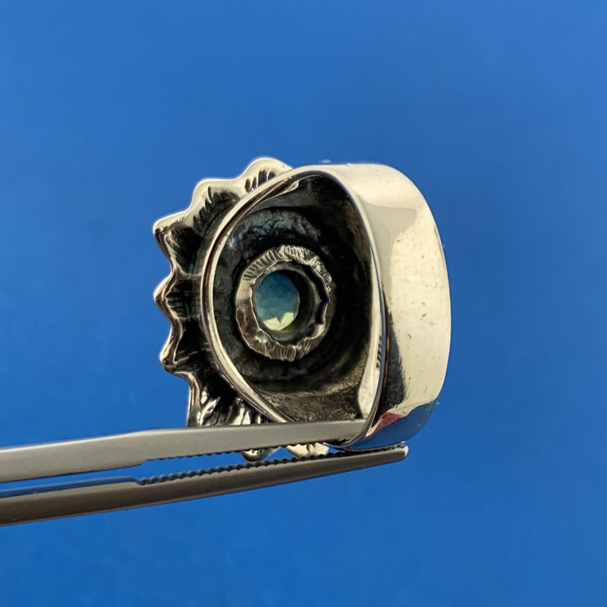 Mignon Faget Sterling Silver Peridot Portafiori Flower August Anniversary Ring