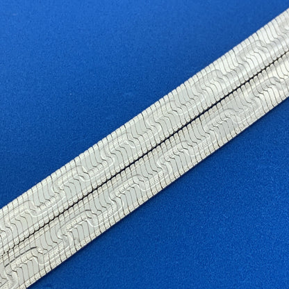 Italian Designer Milor Sterling Silver 925 Herringbone Link 36" Chain Necklace