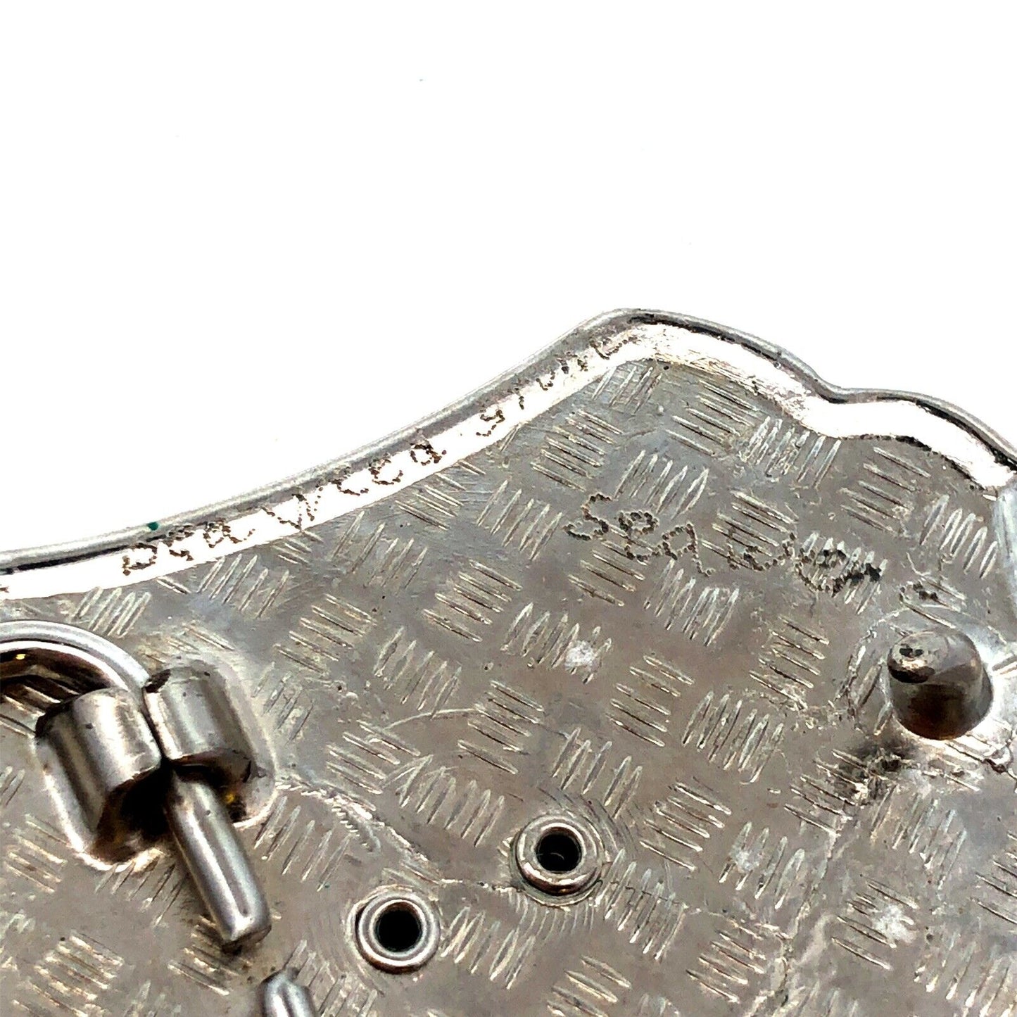 Southwestern Silver Tone Turitella Agate Floral Design Statement Belt Buckle