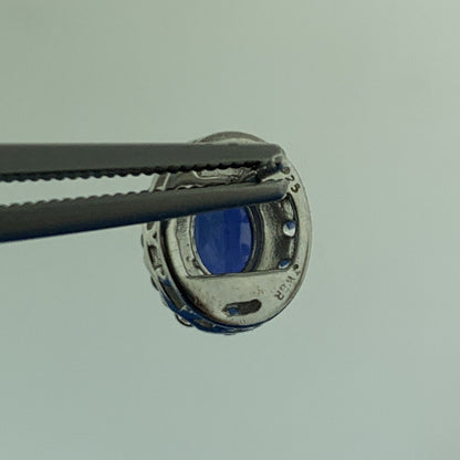 Jane Seymour JWBR Sterling Silver Lab Created Sapphire Oval Stud Earrings