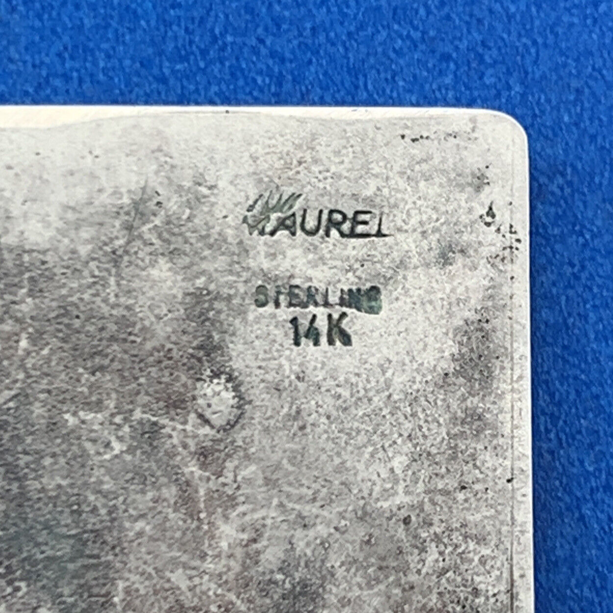 Designer Signed 925 Sterling Silver 14K Yellow Gold Pi Symbol Modernist Pendant