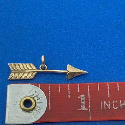 Designer LGB 10K Yellow Gold Arrow Charm Pendant
