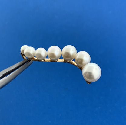 10K Yellow Gold Pearl Diamond Infinity Eternity Bridal Birthstone Pendant