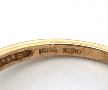 Vintage Designer 14K Yellow Gold Jade Cabochon Statement Cocktail Ring
