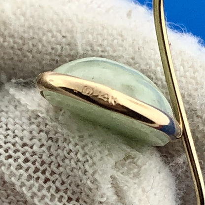 14k Yellow Gold Jade Drop Earrings