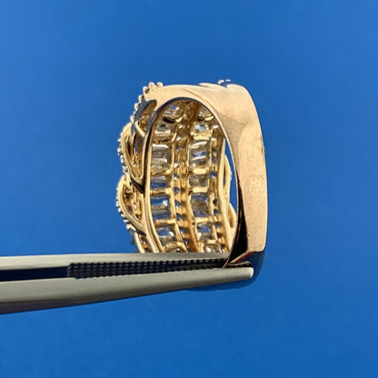 Designer MEDA Sterling Silver Vermeil Cubic Zirconia CZ Modernist Band Ring