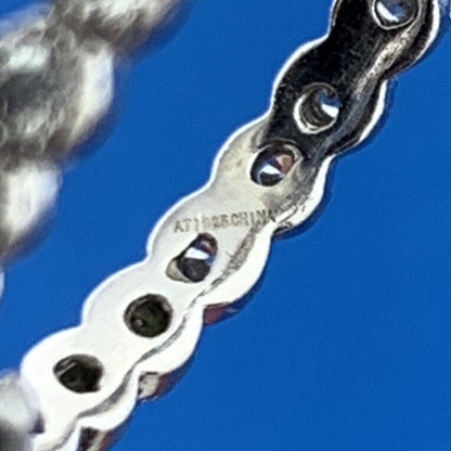 Stackable Sterling Silver 925 ATI Round Cubic Zirconia Eternity Bridal Ring