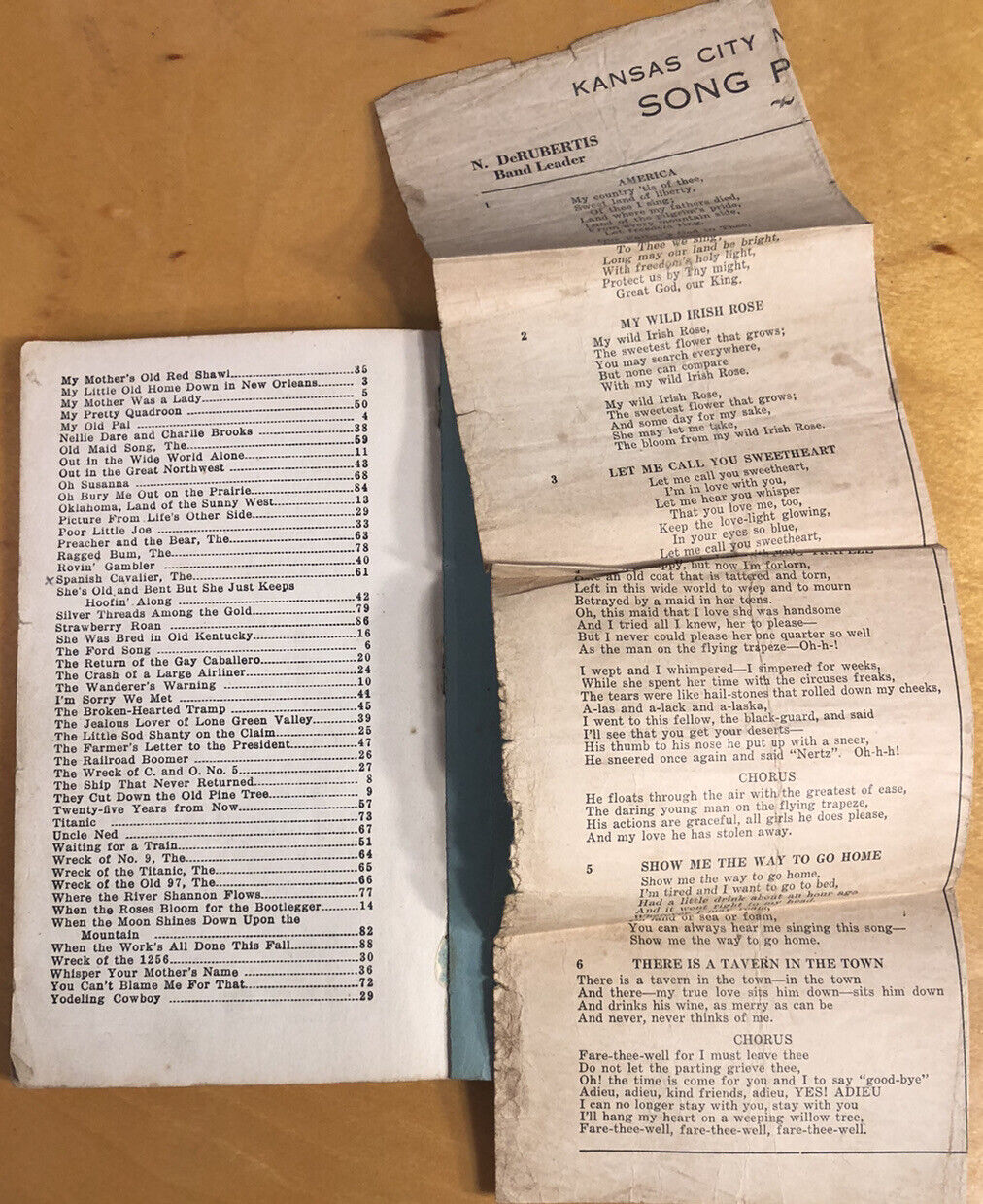 1920-1930's Lot of Five Antique Pocket Literature and Song Books