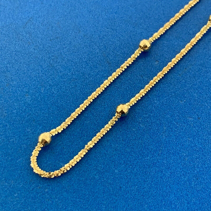 14K Yellow Gold Italy Fancy Cut Disco Ball Station Bracelet