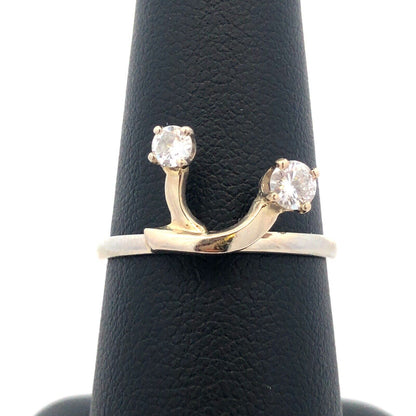 Designer Benchmark 14K Yellow Gold Round Diamond Anniversary Stacking Ring