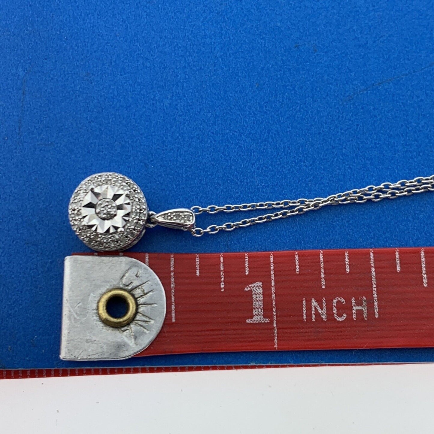 Karizia Spa KA 1772 Sterling Silver Diamond Accented Infinity Charm Necklace NWT