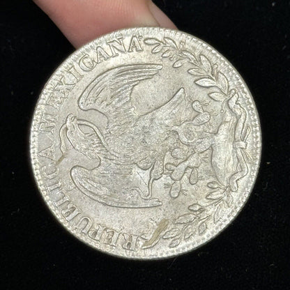 1837 Go Guanajuato Mexico 8 Reales P.J. Cap & Rays Libertad .903 Silver Coin