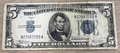 1934 C $5 United States Silver Certificate Julian/Snyder Fr. 1653