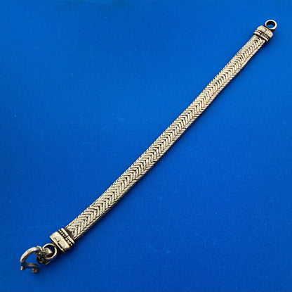 Vintage Artisan RA 925 Sterling Silver Heavy Wheat Link Clasp Bracelet