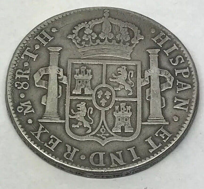 1809 TH Silver 8 Reales Mexico City Mint Pillar Dollar Colonial Coin