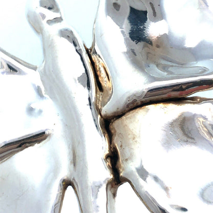 Artisan Hand Made Signed 925 Sterling Silver Butterfly Statement Brooch Pendant