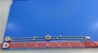 Daffer & KLJCI Black Onyx Diamond Seed Pearl 14K Gold Slide Bracelet