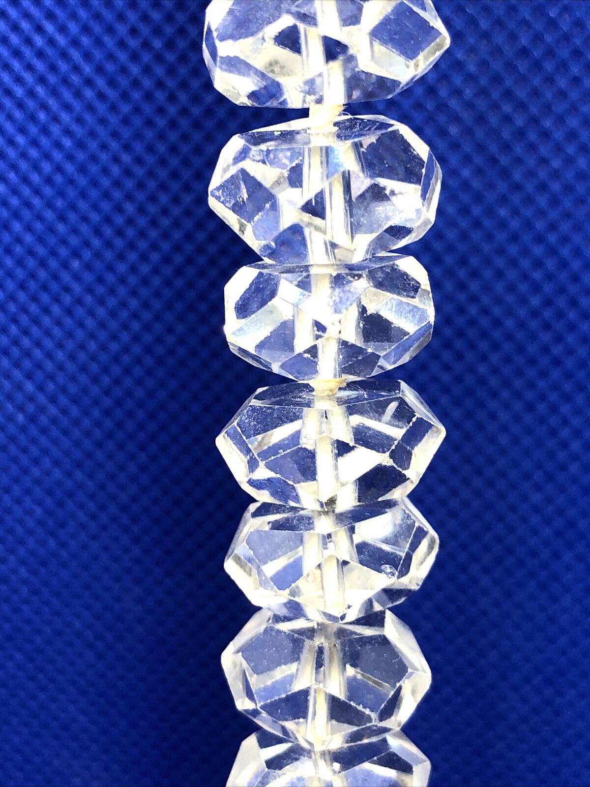Estate Faceted White Amethyst Graduated Bead Statement Necklace