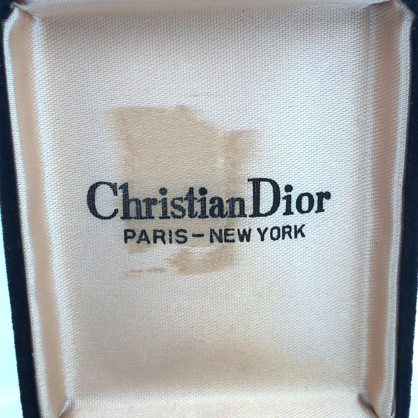 Christian Dior Gold Tone Genuine Rose Wood Rectangle Original Box Key Ring