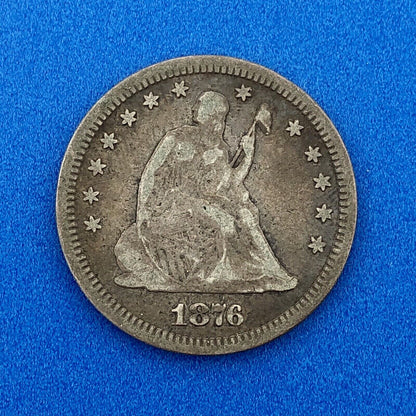 1876 P Silver Liberty Seated Quarter Dollar Type 1 Better Philadelphia Mint Coin