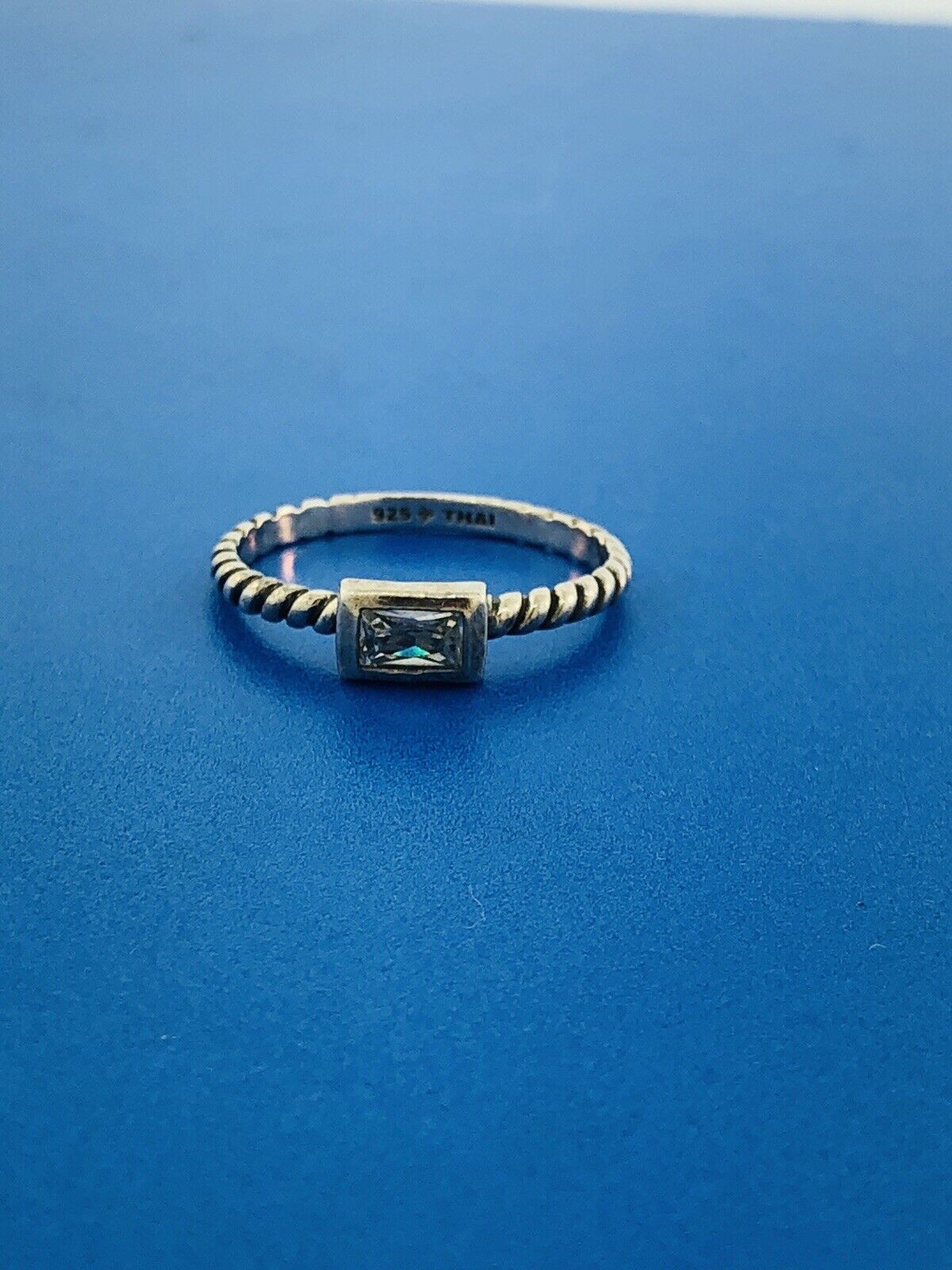 Vintage Silpada Sterling Silver 925 White Topaz Stackable Band Ring