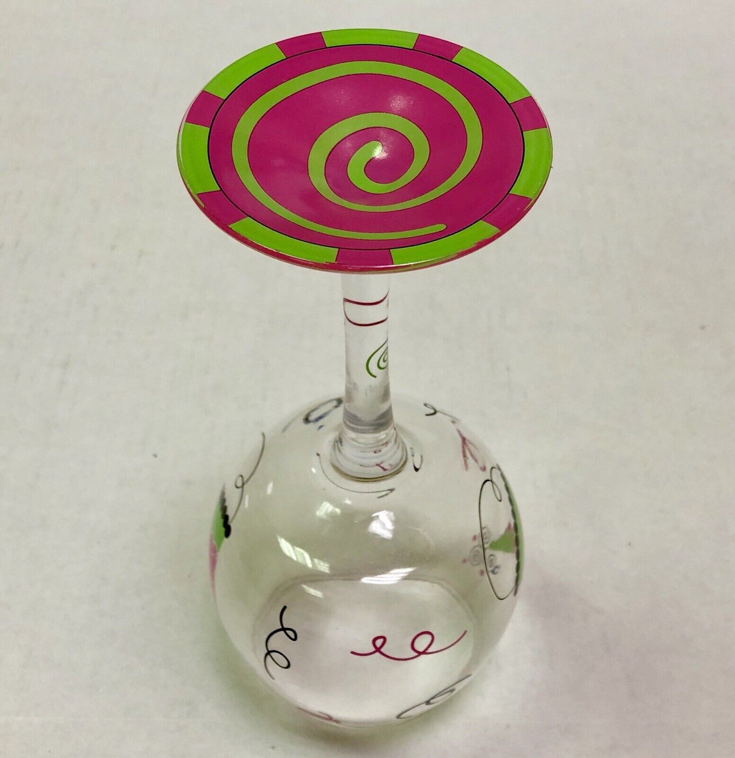 Main Street Collection MSC Hand Painted Birthday Hat Red Wine Glass New In Box