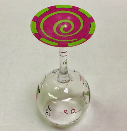 Main Street Collection MSC Hand Painted Birthday Hat Red Wine Glass New In Box