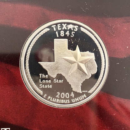 2004 S United States Mint 50 State Quarters 5 Coin Silver Proof Set OMP/COA