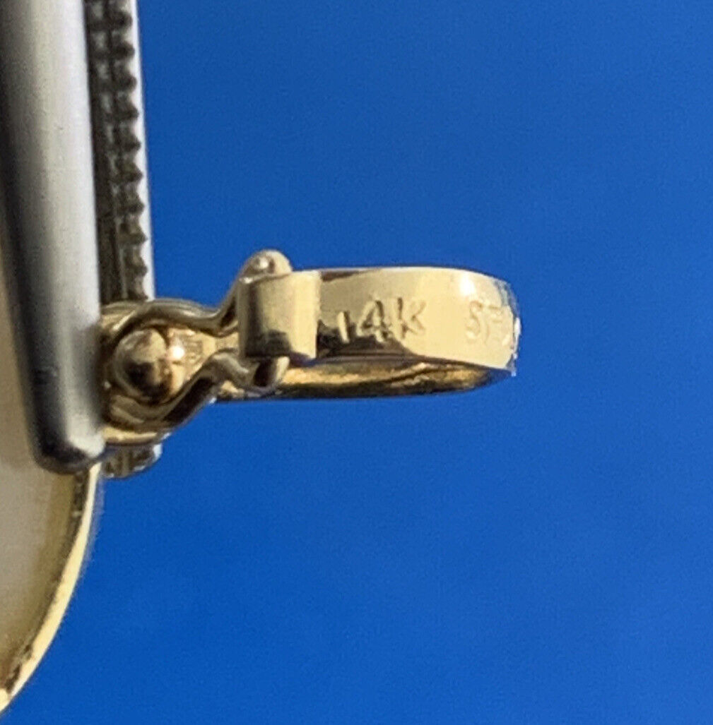 Designer JYES 14K Yellow Gold Mabe Pearl Enhancer Pendant