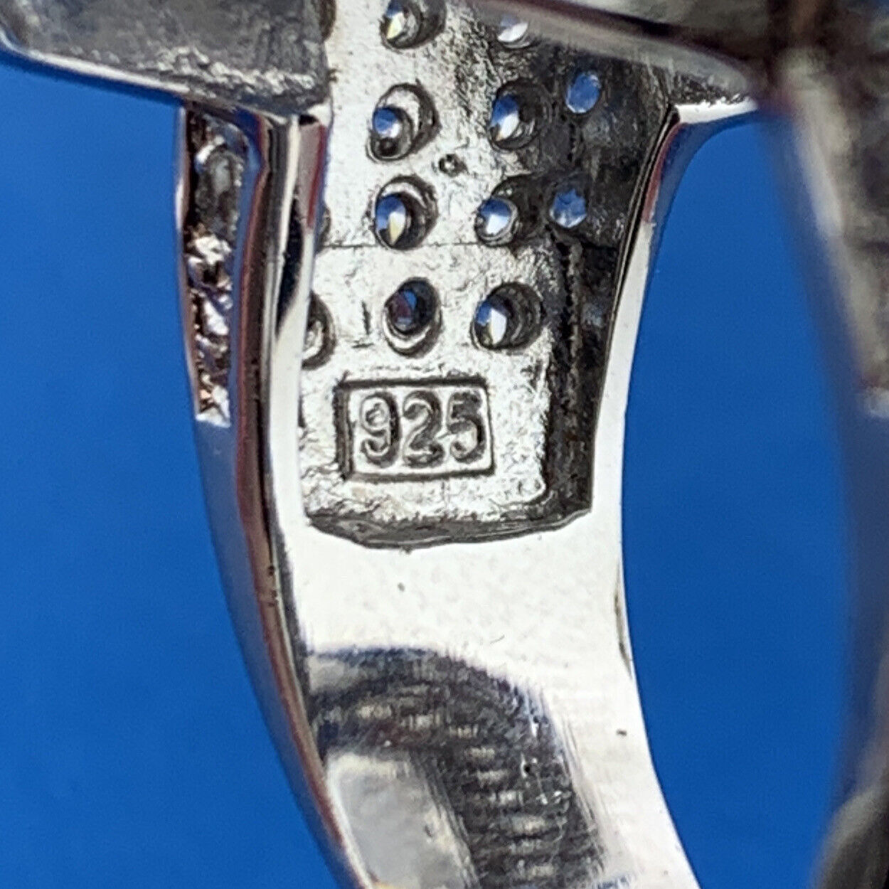 Designer Sterling Silver Cubic Zirconia Solitaire Halo Accents Statement Ring