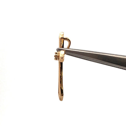 Designer 14K Yellow Gold Round Diamond Catholic Christian Cross Pendant