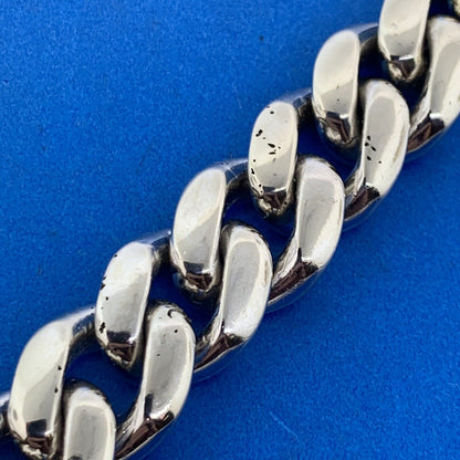 Custom 10K White Gold Diamond Encrusted Cuban Link Heavy Bracelet