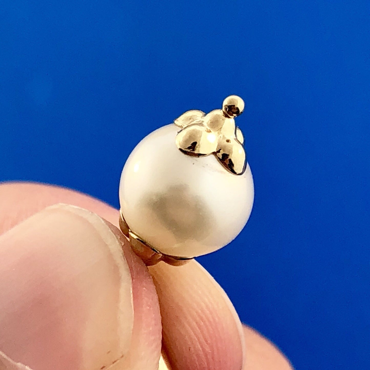 Vintage 14K Yellow Gold Pearl Wedding Birthstone Dangle French Back Earrings