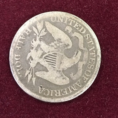 1873 US Coinage Silver 90% Seated Liberty Half Dollar 50C With Arrows