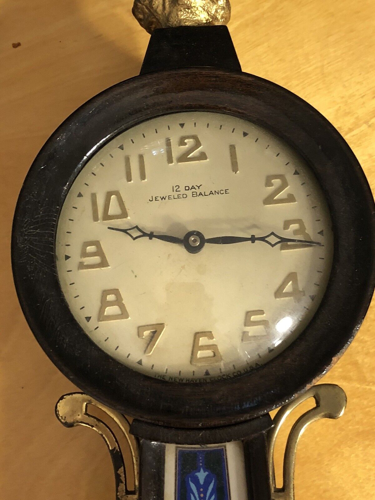 Antique New Haven Clock Company Willis Nautical Theme 12 Day Banjo Wall Clock
