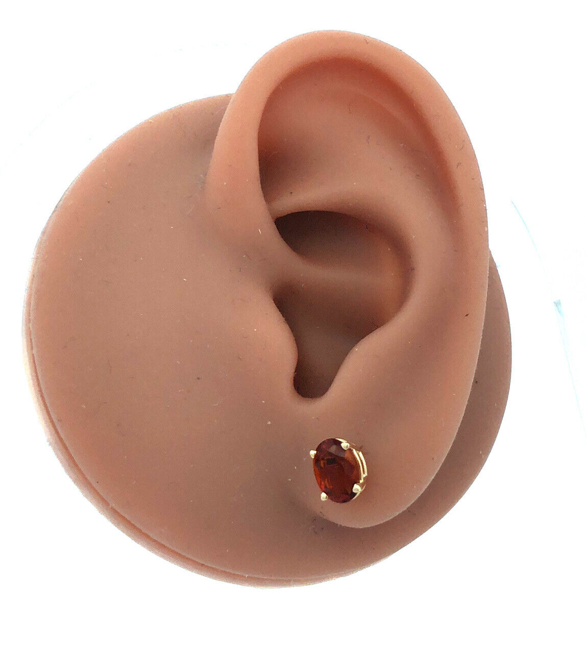 14K Yellow Gold Oval Citrine Solitaire November Anniversary Stud Earrings