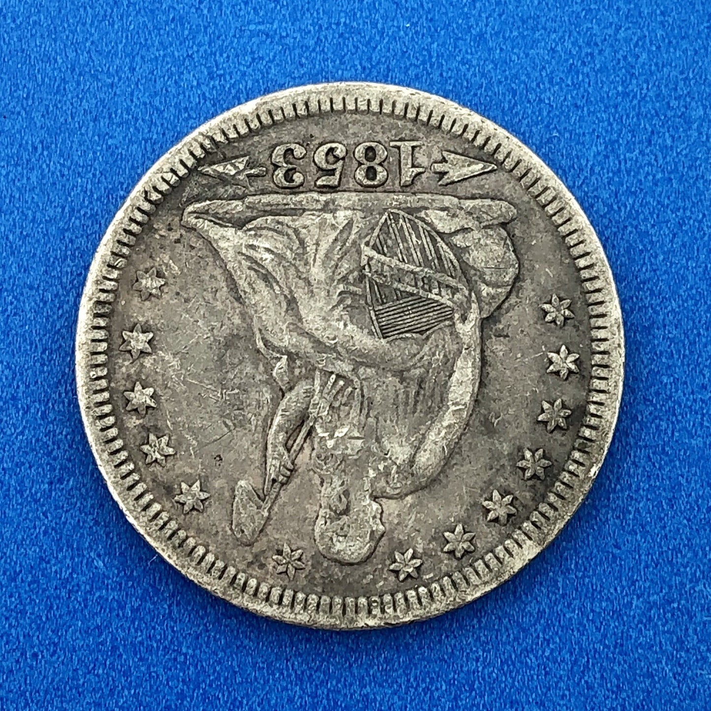 1853 P Seated Liberty Silver Quarter Dollar 25c Type 2 Better One Year Type Coin
