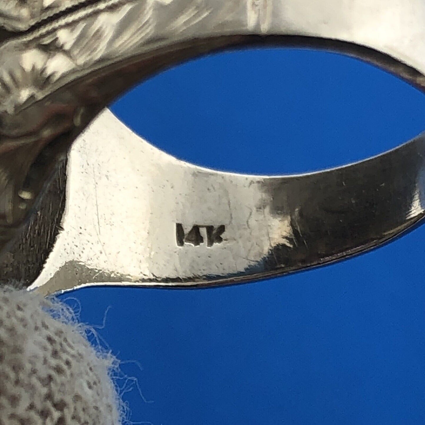 Gorgeous 14k White Gold Radiant Purple Amethyst Floral Pedestal Ring Size 8.25