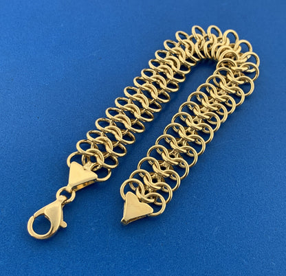 Designer LIRM Turkey 925 Sterling Silver Vermeil Triple Loop Modernist Bracelet