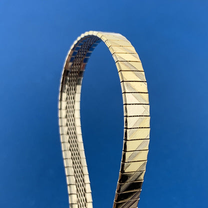 Designer 925 Sterling Silver Polished Florentine Etched Serpentine Link Bracelet