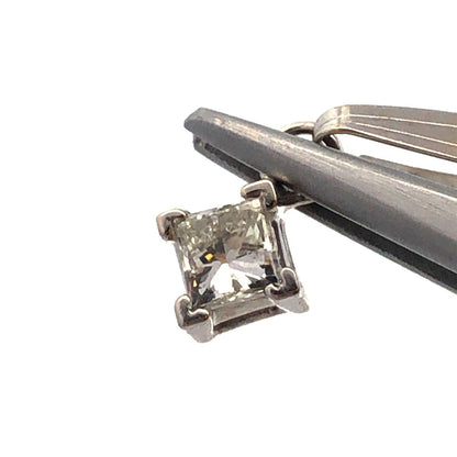 Designer 14K White Gold Princess Diamond Anniversary Pendant Necklace
