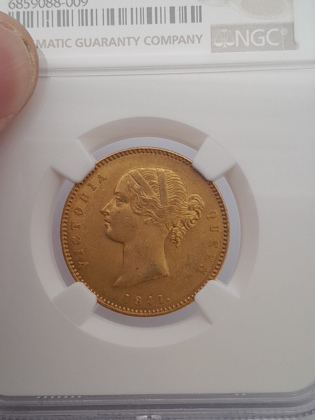 1841  C British India Mohur S & W-3.7 Type A/1 "W.W." Plain 4 NGC MS61 Gold Coin