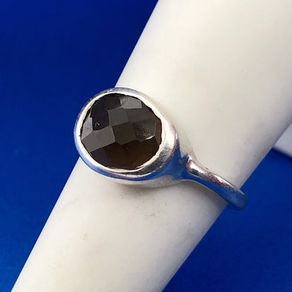Designer Sterling Silver 925 Oval Smoky Quartz Topaz Fashion Ring