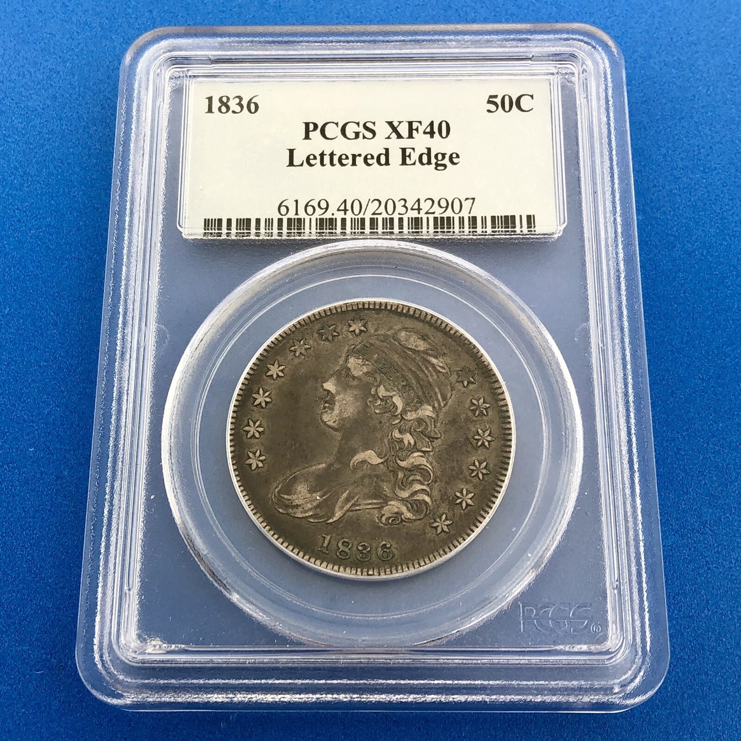 1836 Capped Bust Silver Half Dollar 50c Lettered Edge PCGS XF40 Early US Coin