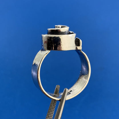 Vintage Taxco 925 Sterling Silver Modernist Crop Circle Pinwheel Statement Ring